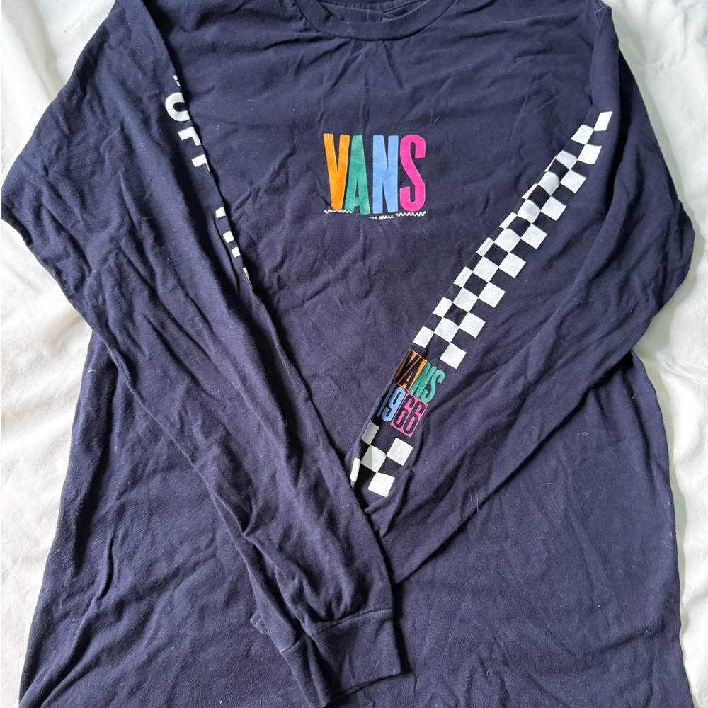 Vans Multicolor Logo Navy Long Sleeve Shirt
